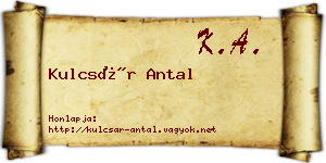 Kulcsár Antal névjegykártya